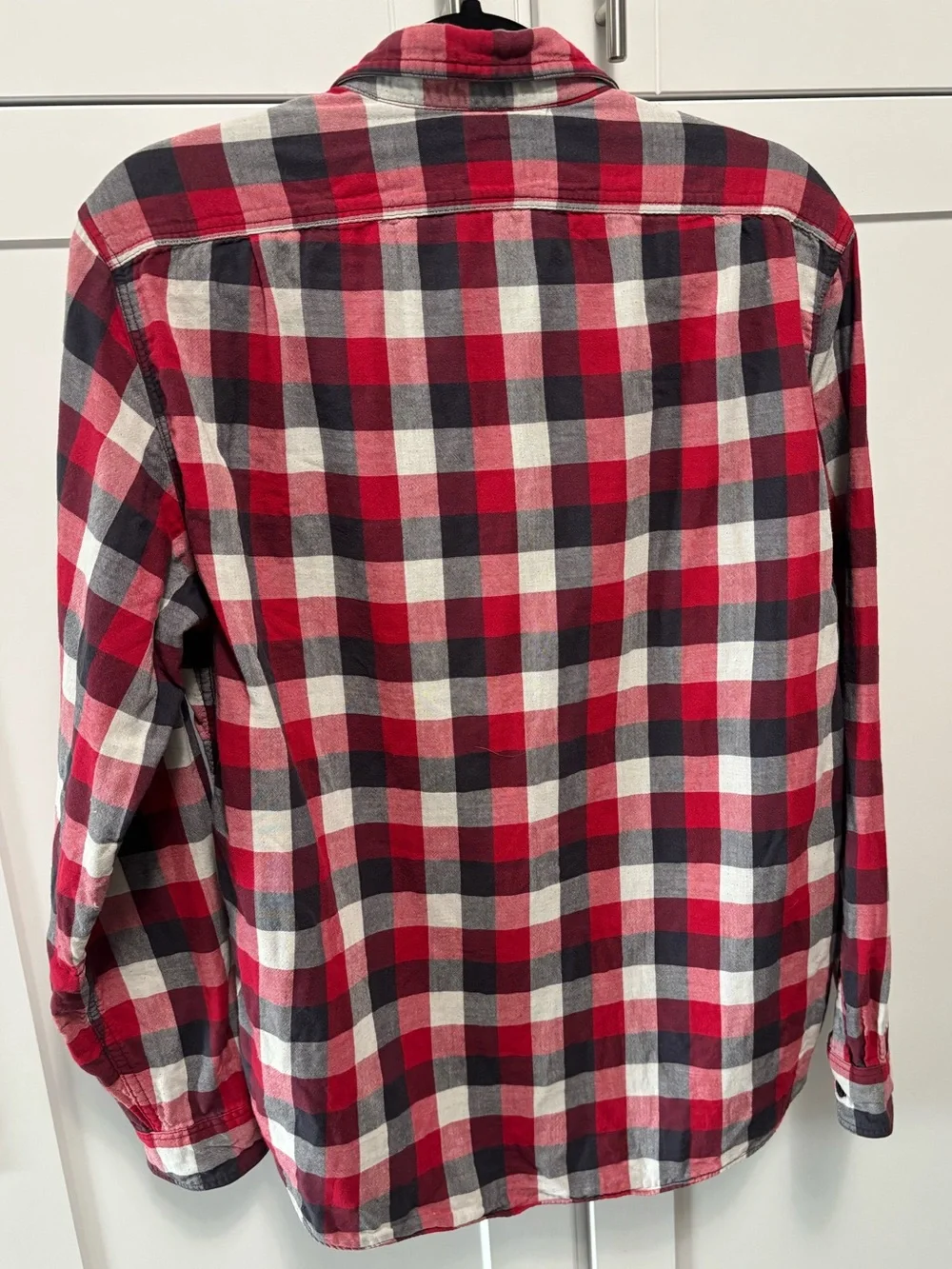J. Crew Red Black White Plaid Long-Sleeve Button-Down Shirt